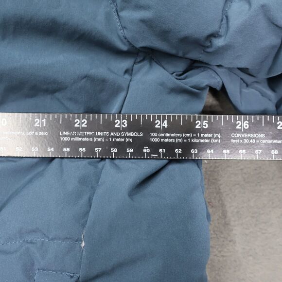 Zara Mens Puffer Bomber Jacket XL Blue Sherpa Lined Collar Full Zip Coat - Picture 11 of 16